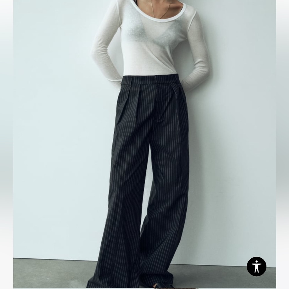Full length pinstripe pants